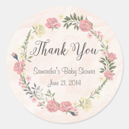 Stickers ronds rose Aquarelle (Devant)