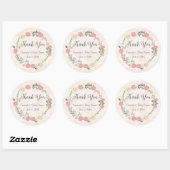 Stickers ronds rose Aquarelle (Feuille)
