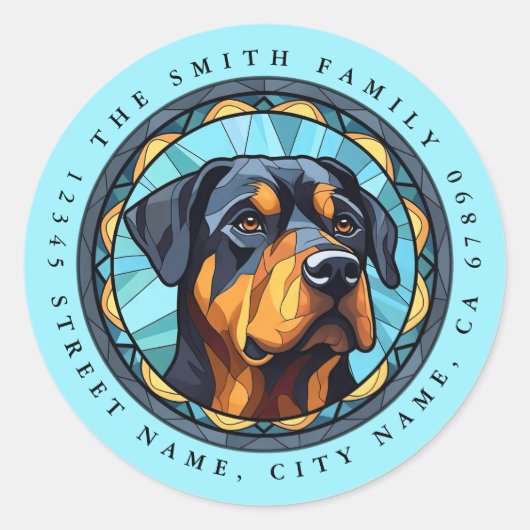 Stickers ronds Rottweiler (Devant)