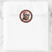 Stickers ronds Rottweiler de Noël (Sac)