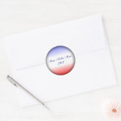 Stickers ronds rouges blancs et bleus palins (Enveloppe)