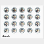 Stickers ronds Schnauzer miniatures (Feuille)