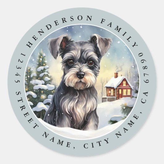 Stickers ronds Schnauzer miniatures (Devant)