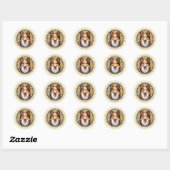 Stickers ronds Shetland Sheepdog (Feuille)