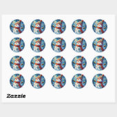 Stickers ronds Snowman (Feuille)