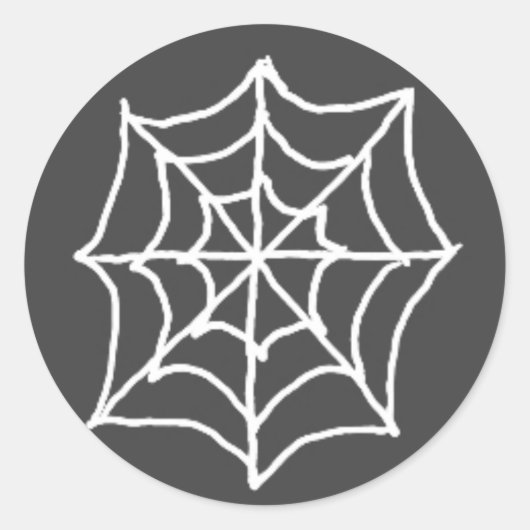 Stickers ronds Spiderweb (gris foncé et blanc) (Devant)