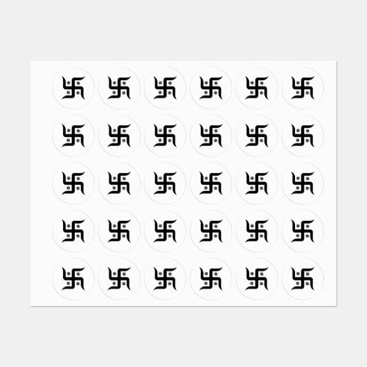 Stickers ronds Swasthik (Feuille)