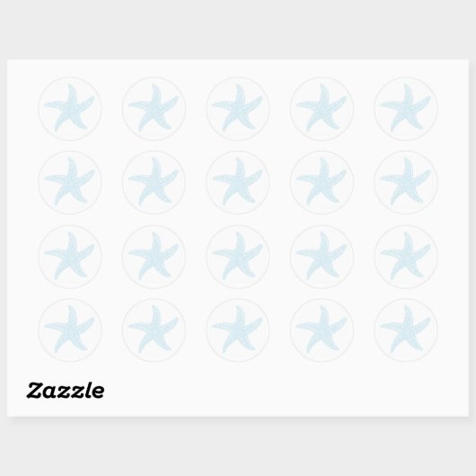 Stickers ronds Turquoise Starfish (Feuille)