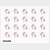 Stickers ronds Unicorne - Blanc (Feuille)