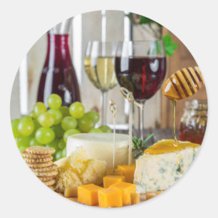 Stickers ronds Vins et Fromages