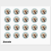 Stickers ronds Yorkshire Terrier (Feuille)