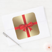 Stickers - Rood strik & lint op goud (Envelop)