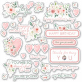 Stickers Rose Aquarelle (Devant)