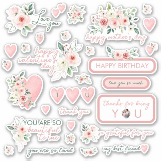 Stickers Rose Aquarelle (Devant)