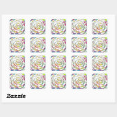 Stickers Rose aquarelle (Feuille)