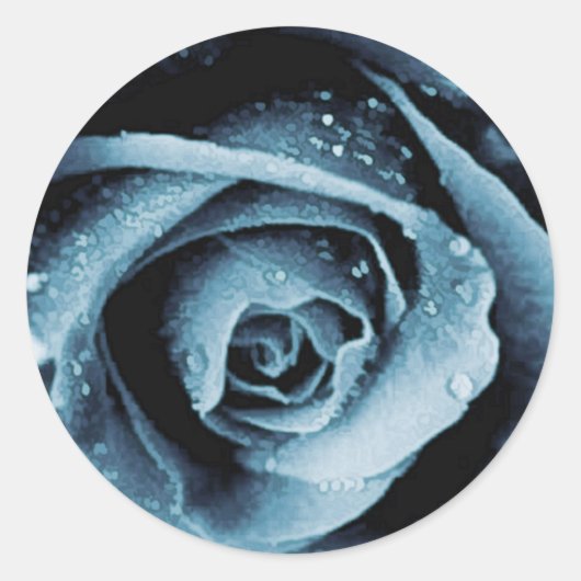 Stickers Rose bleu Enveloppe Sceau (Devant)