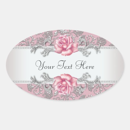 Stickers Rose Damask Rose Elegant (Devant)