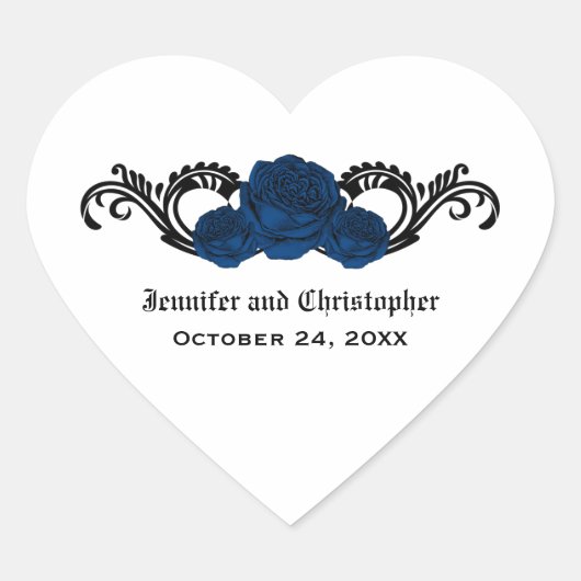 Stickers Rose de mariage gothique, Bleu (Devant)