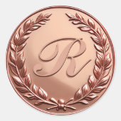 Stickers Rose de monogramme de cire en or Faux (Devant)