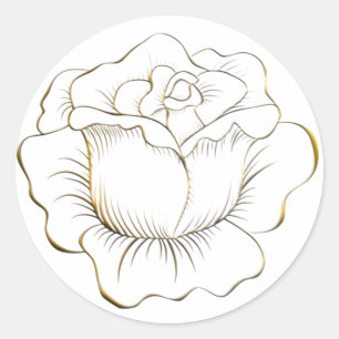 Stickers Rose doré et Sceau d'enveloppe