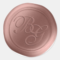 Stickers Rose Dusté Calligraphie Monogramme cire S