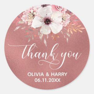 Stickers Rose Floral Gold Wedding Favor