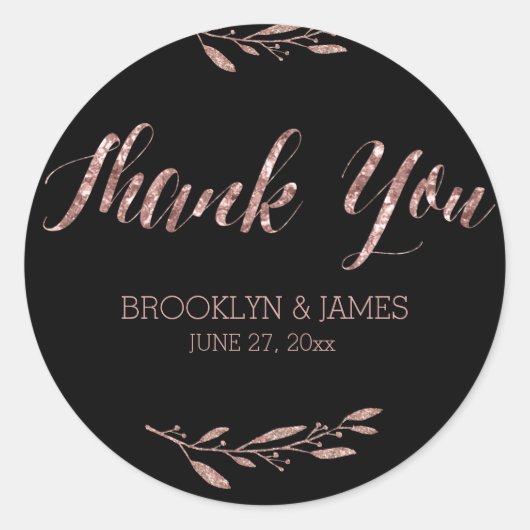 Stickers rose Gold Foil Favoriser Stickers Round F (Devant)