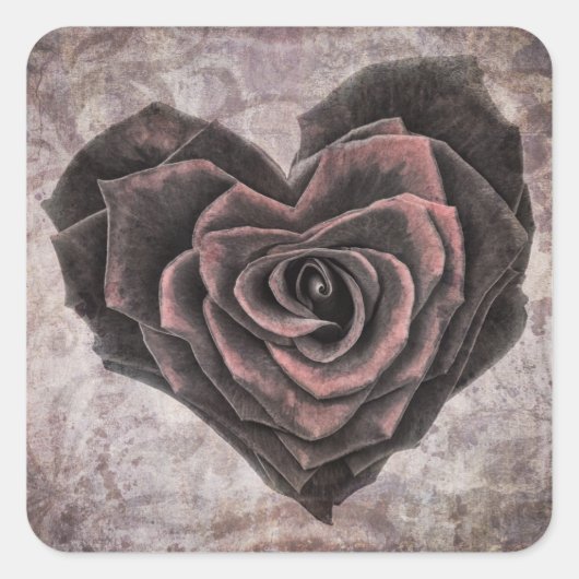 stickers rose goth heart (Devant)
