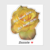 Stickers rose jaune Romantique Rose Mariage Deck (Feuille)