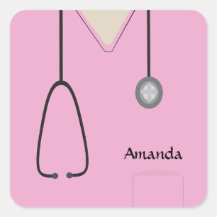 Stickers rose Médicale