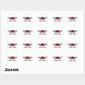 Stickers Rose Merci gothique, Rouge (Feuille)