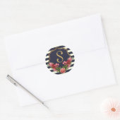 Stickers rose Navy Stripes et Monogrammes (Enveloppe)