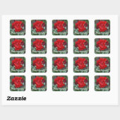Stickers Rose no 1 du bouquet Crimson, joyeux anni (Feuille)
