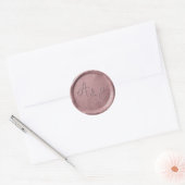 Stickers Rose or Mariage cire Monogramme (Enveloppe)
