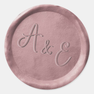 Stickers Rose or Mariage cire Monogramme