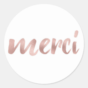 stickers rose or merci, police de feuille