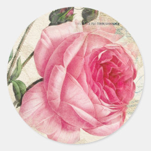 Stickers Rose rose Vintage