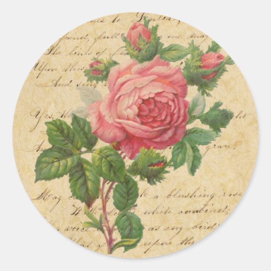 Stickers Rose vintage et Stickers Script/Sceaux En (Devant)