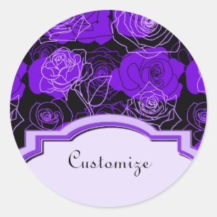 Stickers Rose violet Enchantants