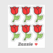 Stickers Roses rouges (Feuille)