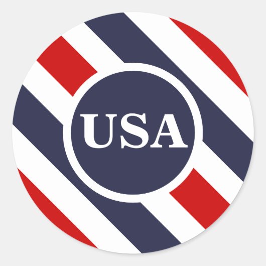 Stickers rouge blanc bleu rond USA (Devant)