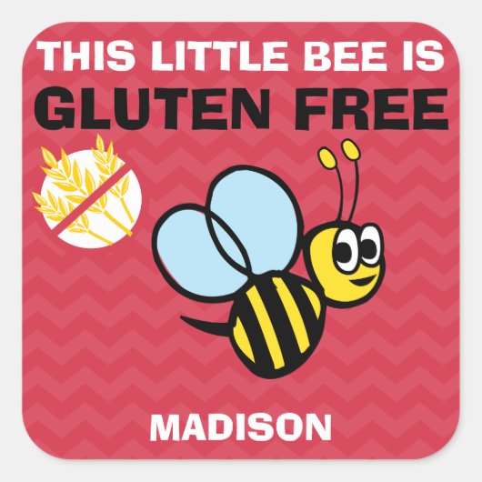 Stickers rouge gluten sans bourgeon Celiac (Devant)