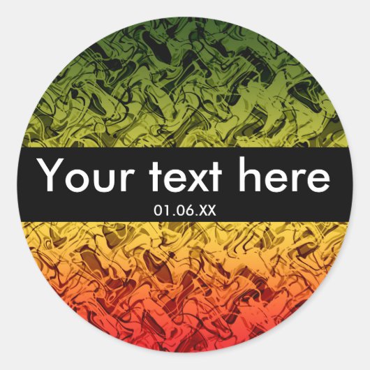 Stickers rouge jaune vert Abstrait Art fumée (Devant)