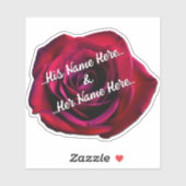 Stickers Rouge Rose Romantique Stickers Rose de ma (Feuille)