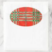 Stickers ROUGE SCOTT TARTAN Oval (Sac)