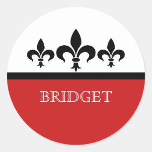 Stickers Rouge Swanky Fleur De Lis