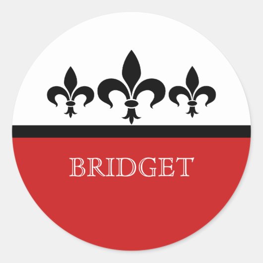 Stickers Rouge Swanky Fleur De Lis (Devant)