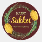 Stickers rouges Sukkot Lulav heureux (Devant)