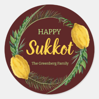 Stickers rouges Sukkot Lulav heureux