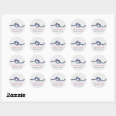 Stickers Royal Blue Tying the Knot Wedding Favor (Feuille)